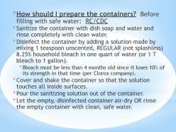 How to prepare water containers