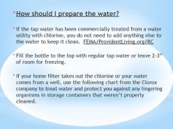 How to prepare water