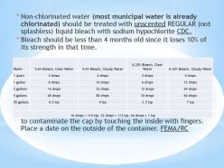 Treat water with bleach