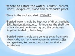 How to store water