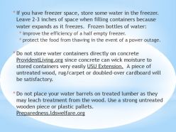 Don't store water containers on concrete