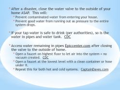 After disaster, close water valve