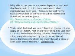 pool or spa water